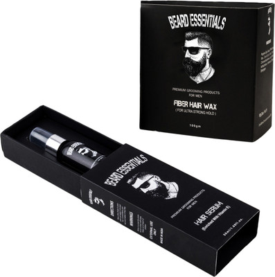 

Beard Essentials Combo Hair Serum With Vitamin E -50ml & Ultra Strong Hold Fiber Hair Wax -100ml(Set of 2)