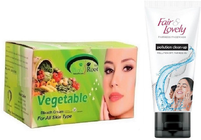 

Pink Root Vegetable Bleach 250g and Fair & Lovely Fairness FaceWash Pollution Clean-Up 100gm(Set of 2)