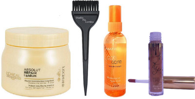 

Studio Fix Combo Hair Brush & Loreal Paris Absolut Repair Lipidium Spa & Matrix Opti Care Split End Serum & Kylie Birthday Editiion Liquid Lip Gloss(Set of 4)