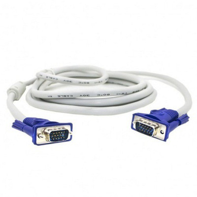 VU4 3 Mtr High Quality Male VGA to Male VGA Cable(Compatible with Mobile, Laptop, Tablet, Mp3, Gaming Device, White)