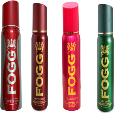 

Fogg DEODORANT 120 ML+ VICTOR DEODORANT 120 ML+ DELICIOUS DEODORANT 120 ML+ HAPPINESS DEODORANT 120 ML Deodorant Spray - For Men & Women(120 ml, Pack of 4)