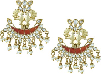 Shining Jewel Shining Jewel Traditional Chandbali Earrings for Women (SJ_1050) Swarovski Crystal Brass Chandbali Earring