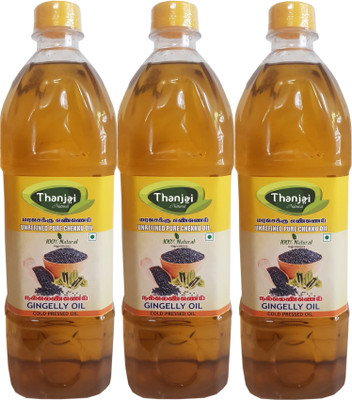 

THANJAI NATURAL Cold Pressed Gingelly oil 3000ml Best offer 1 X 3 Sesame Oil Plastic Bottle(3 x 1000 ml)
