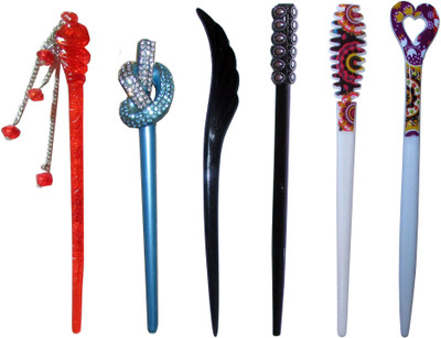 

MUKUL Combo of Multi Color Juda Sticks Bun Stick(Multicolor)