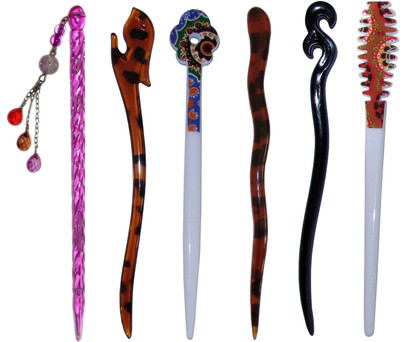 

SHUKRIYA Combo of Multi Color Juda Sticks Bun Stick(Multicolor)