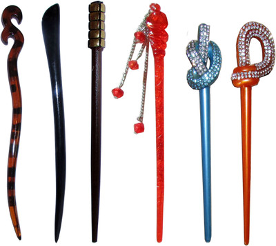 

MUSHK Combo of Multi Color Juda Sticks Bun Stick(Multicolor)