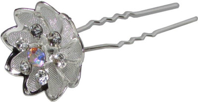 

DhannuCreations dhsilverflower Hair Accessory Set(Silver)
