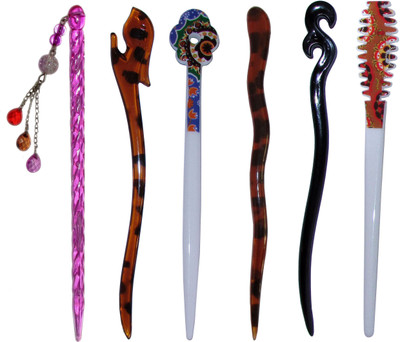 

KIPO Combo of Multi Color Juda Sticks Bun Stick(Multicolor)