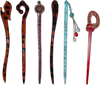 

SHINI Combo of Multi Color Juda Sticks Bun Stick(Multicolor)