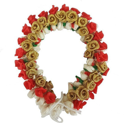 

RAAYA Bridal Gajra Accessories for Women, Red Pack Of 1 Bun, Hair Accessory Set(Red)
