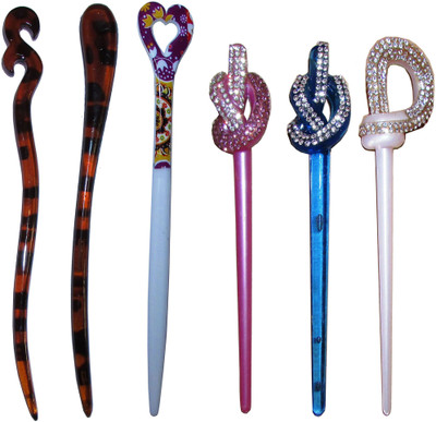 

Shubh Combo of Multi Color Juda Sticks Bun Stick(Multicolor)