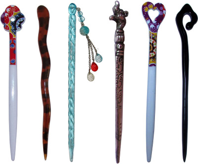 

DIL Combo of Multi Color Juda Sticks Bun Stick(Multicolor)