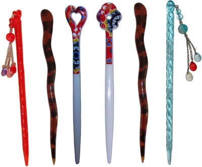 

GUJRATI Combo of Multi Color Juda Sticks Bun Stick(Multicolor)