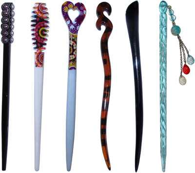 

GRAVY Combo of Multi Color Juda Sticks Bun Stick(Multicolor)