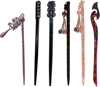 

GUDDUSHUBHA Combo of Multi Color Juda Sticks Bun Stick(Multicolor)