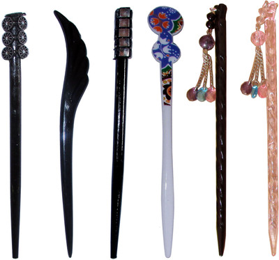 

ROOD Combo of Multi Color Juda Sticks Bun Stick(Multicolor)