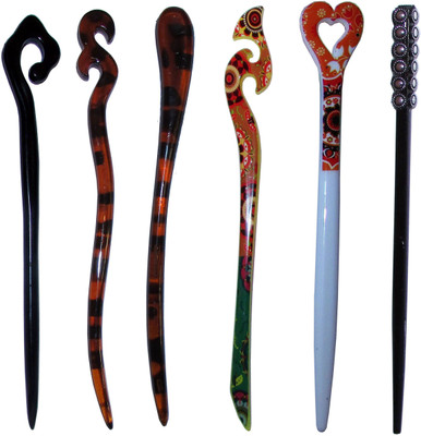 

GOPIYA Combo of Multi Color Juda Sticks Bun Stick(Multicolor)