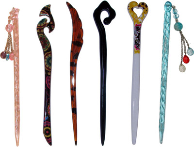 

GRAVY Combo of Multi Color Juda Sticks Bun Stick(Multicolor)