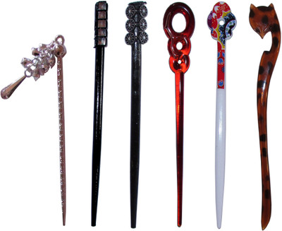 

RUUP Combo of Multi Color Juda Sticks Bun Stick(Multicolor)