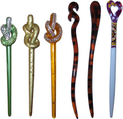 

KIPO Combo of Multi Color Juda Sticks Bun Stick(Multicolor)