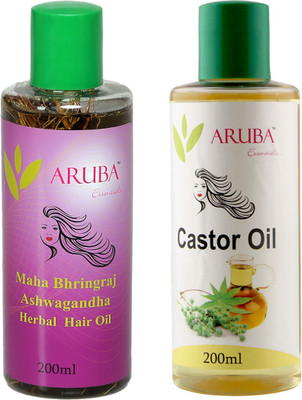 

Aruba Essentials Maha Bhringraj - Ashwagandha & Castor Herbal Hair Oil(400 ml)