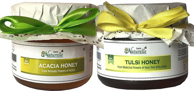 

Farm Naturelle Pack of 2x400Gms with Cinnamon Powder Forest-Vana Tulsi Flower Honey & Acacia Forest Flower Honey Combo (High Medicinal value, Anti-Diabetic, Aromatic and Tasty)(800 g, Pack of 2)