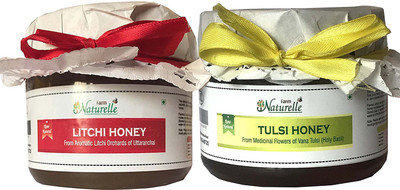

Farm Naturelle Pack of 2x400Gms with Cinnamon Powder Forest-Vana Tulsi Flower Honey & Litchi Flower Honey Combo (High Medicinal value, Tasty and Aromatic)(800 g, Pack of 2)