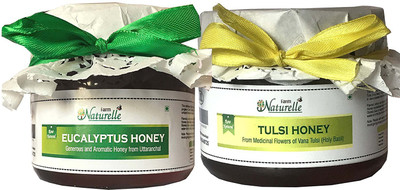 

Farm Naturelle Pack of 2x400Gms with Cinnamon Powder Forest-Vana Tulsi Flower Honey and Eucalyptus Forest Flower Honey Combo (High Medicinal value and Tasty)(800 g, Pack of 2)