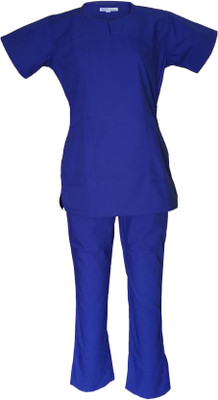 

LOYAL NEEDS Scrub suit Female BB-S Shirt, Pant Hospital Scrub(Bright Blue S)
