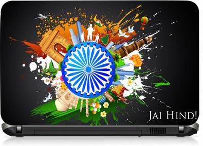 VI Collections Jai Hind Printed Vinyl Laptop Decal 15.5