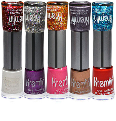 

Kremlin Dual Nail Paint Sparkling Jari & Matte Each Multicolor(Pack of 5)