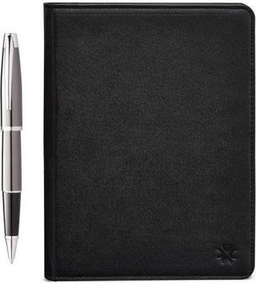 

Pennline Carina Gunmetal Chrome Trim Rollerball Pen With Zip Around Padfolio Gift Pen Gift Set(Pack of 2)