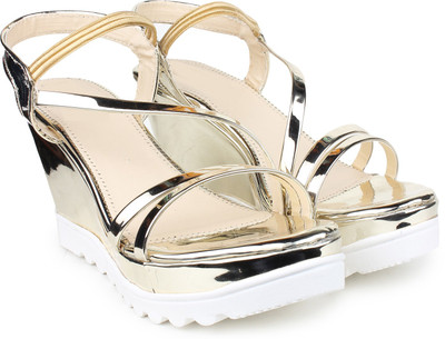 

Do Bhai Women Golden Wedges