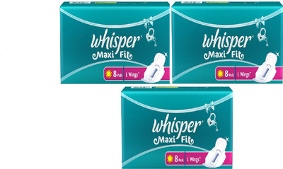 

Whisper Maxi Fit L 8+8+8 Wing Pad Sanitary Pad(Pack of 3)