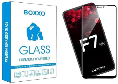Boxxo Edge To Edge Tempered Glass for OPPO F7(Pack of 1)