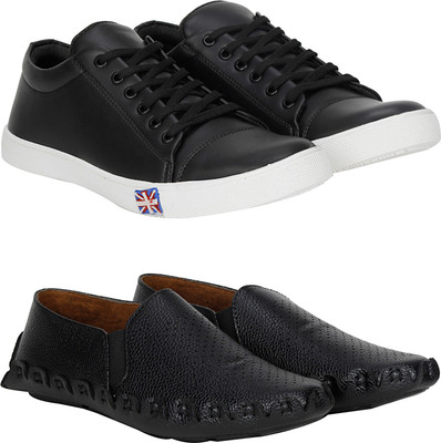 

Knot n Lace Combo Pack of 2 Loafer & Sneaker Sneakers For Men(Black, Black