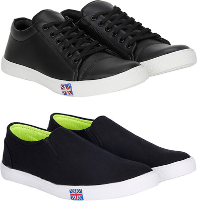 

Knot n Lace Combo Pack of 2 Casual Sneakers Sneakers For Men(Black, Black, Navy