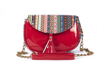 

Rysha Women Casual Red PU Sling Bag