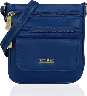 

Kleio Women Casual Blue PU Sling Bag