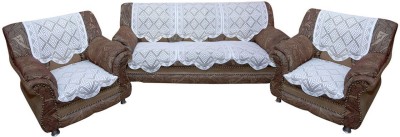 KUBER INDUSTRIES Cotton Floral Sofa Cover(White Pack of 10)