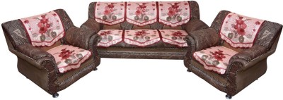 KUBER INDUSTRIES Silk Floral Sofa Cover(Maroon Pack of 6)