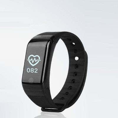 

VibeX ® Bluetooth Fitness Tracker Smart Watch WirstBand Heart Rate Monitor Blood Pressure Bracelet(Black Strap, Size : Free Size), Ebony