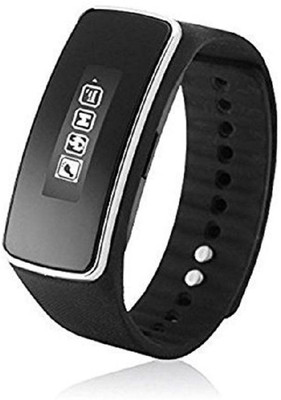 

VibeX ™ Fitness, Activity Tracker, With Sports Wireless Sweatproof Bluetooth 4.1 Wireless(Black Strap, Size : Free Size), Dim gray