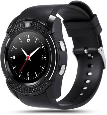 

BODOC V8 Bluetooth Smartwatch With Sim & Tf Card Support With Apps Like Facebook And Whatsapp Touch Screen Multilanguage Android/Ios Mobile Phone Wrist Watch Phone With Activity Trackers And Fitness Band Black Smartwatch (Black Strap free size) Smartwatch