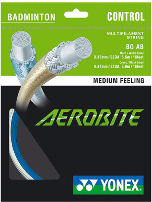 

Yonex AEROBITE 0.67 Badminton String - 18 m(White, Blue)