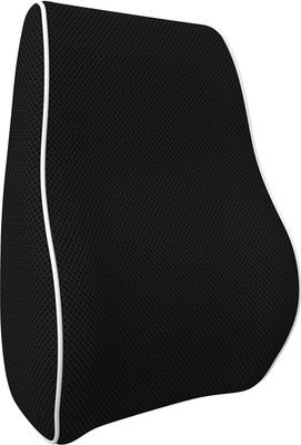 

MEDITIVE Orthopaedic Backrest Cushion With Memory Foam and Mesh Fabric cover- Black Lumbar Support (, Black