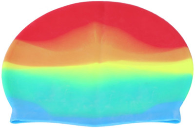 

Havick Water-resistant Flexible Swimming Cap Fashionable Elastic Silicone Protection Hair Swimming Cap(Multicolor, Pack of 1)