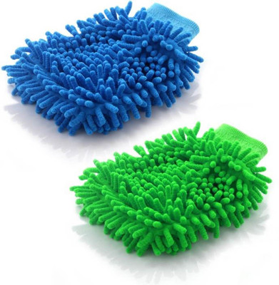 Wrodss Microfiber Vehicle Washing  Hand Glove(Pack Of 2)