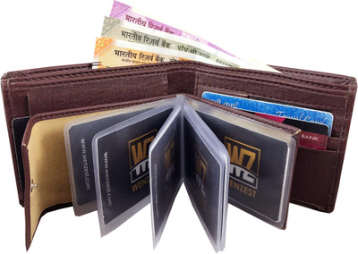 WENZEST Men Casual Brown Artificial Leather Wallet(7 Card Slots)