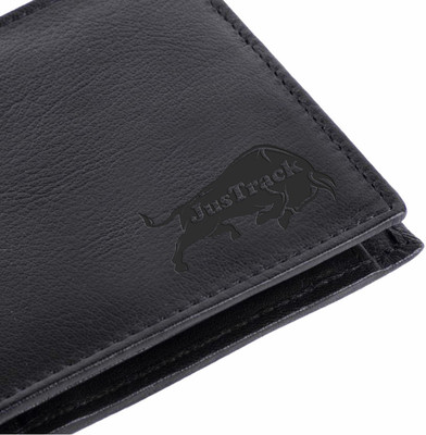 

Justrack Men Black Genuine Leather Wallet(3 Card Slots)